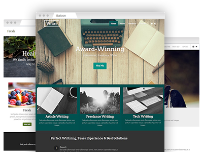 A variety of easy–to–re–design website templates